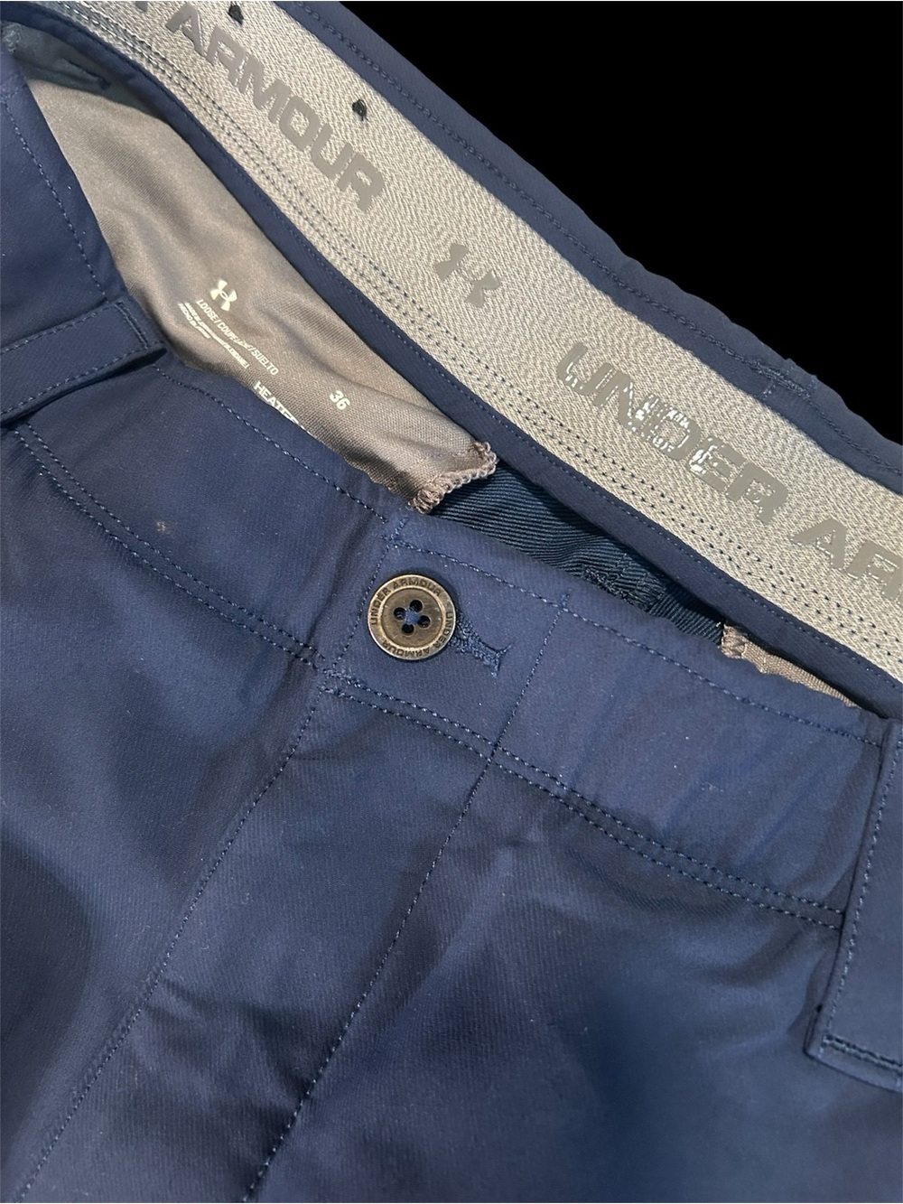 Under Armour Men's Navy Flat-Front Athletic Shorts - Picture 3 of 4